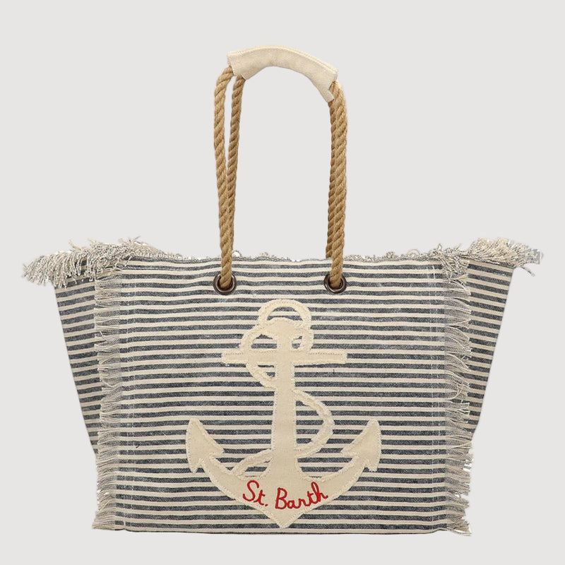 Mc2 Saint Barth borsa Beach Patch Anchor Stripes