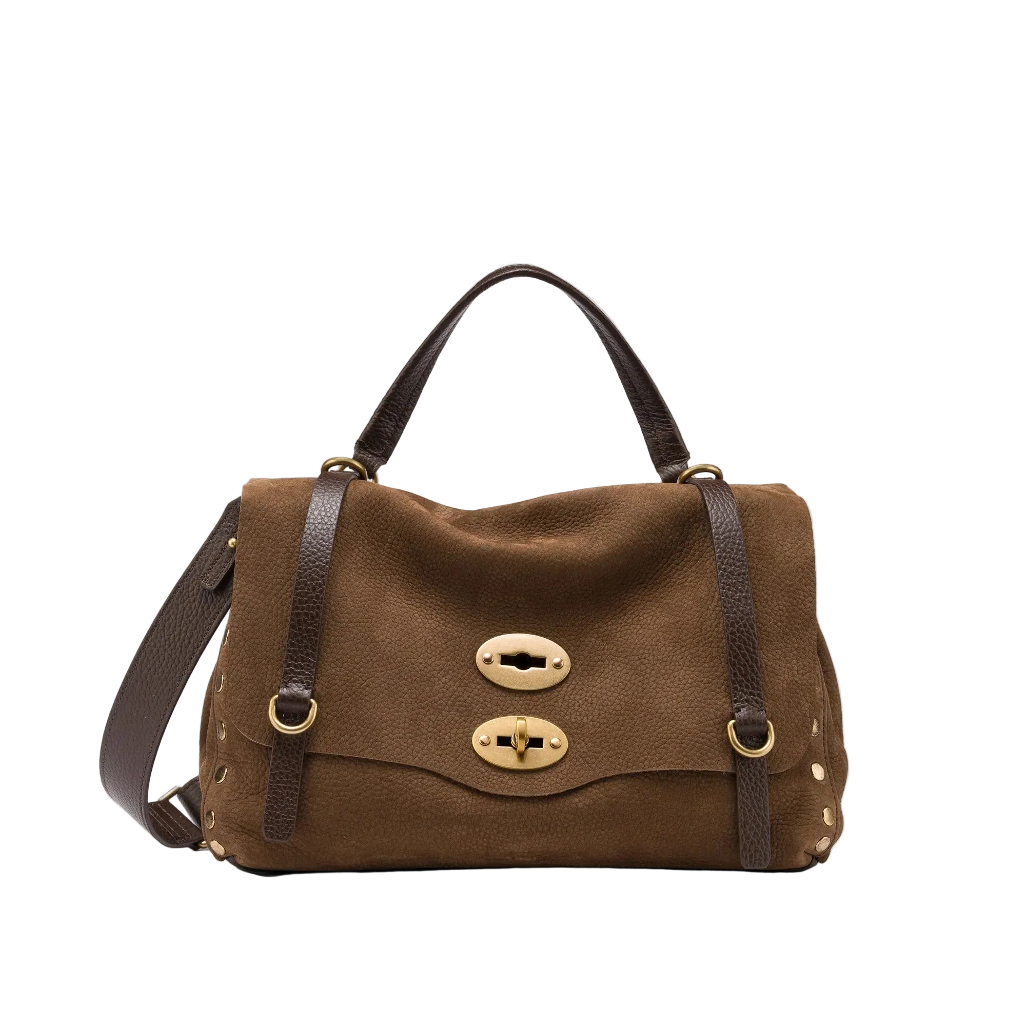 Zanellato borsa Postina Re Jones Nabuk Small Brown Tartufo di Norcia