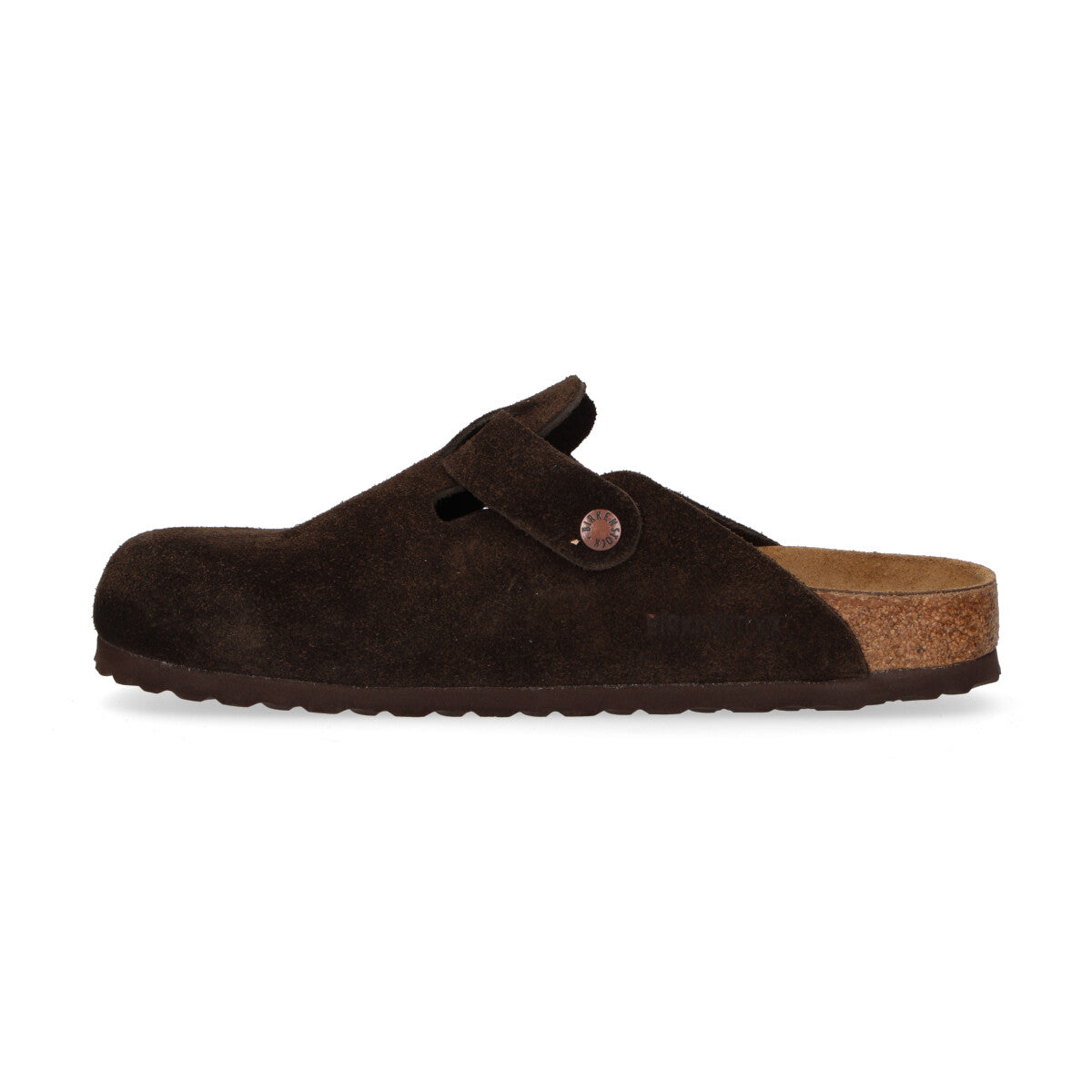 Birkenstock ciabatta Boston in pelle scamosciata testa di moro