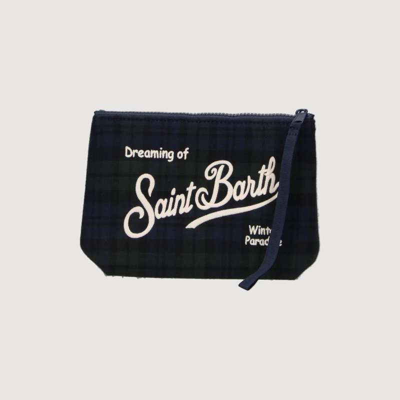 Mc2 Saint Barth pochette Aline Tartan verde blu