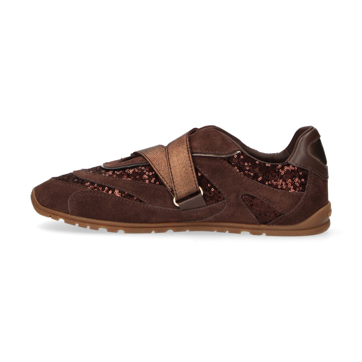 Pinko sneaker Yulia in camoscio con strass testa di moro