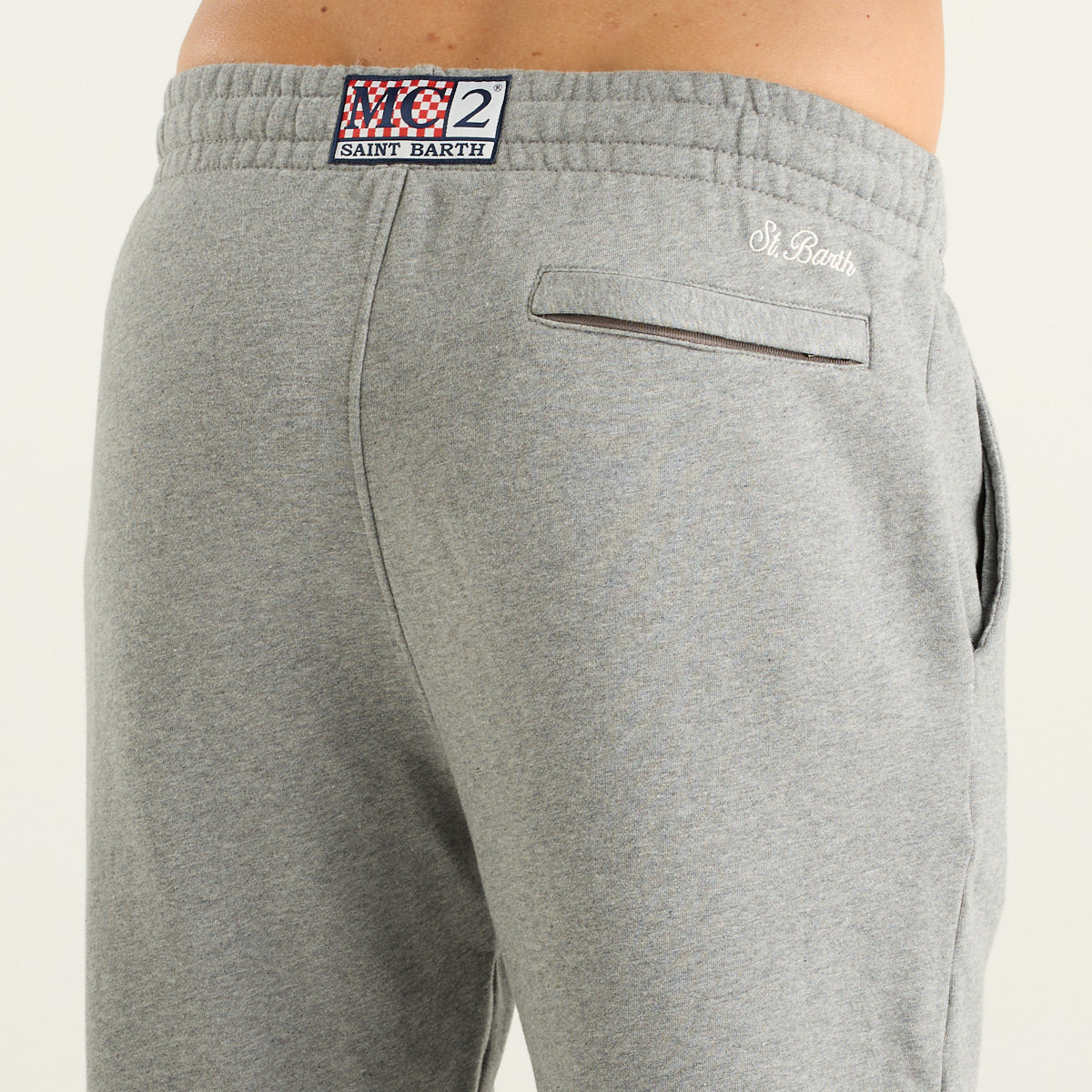 Mc2 Saint Barth pantalone Jogger in cotone grigio melange