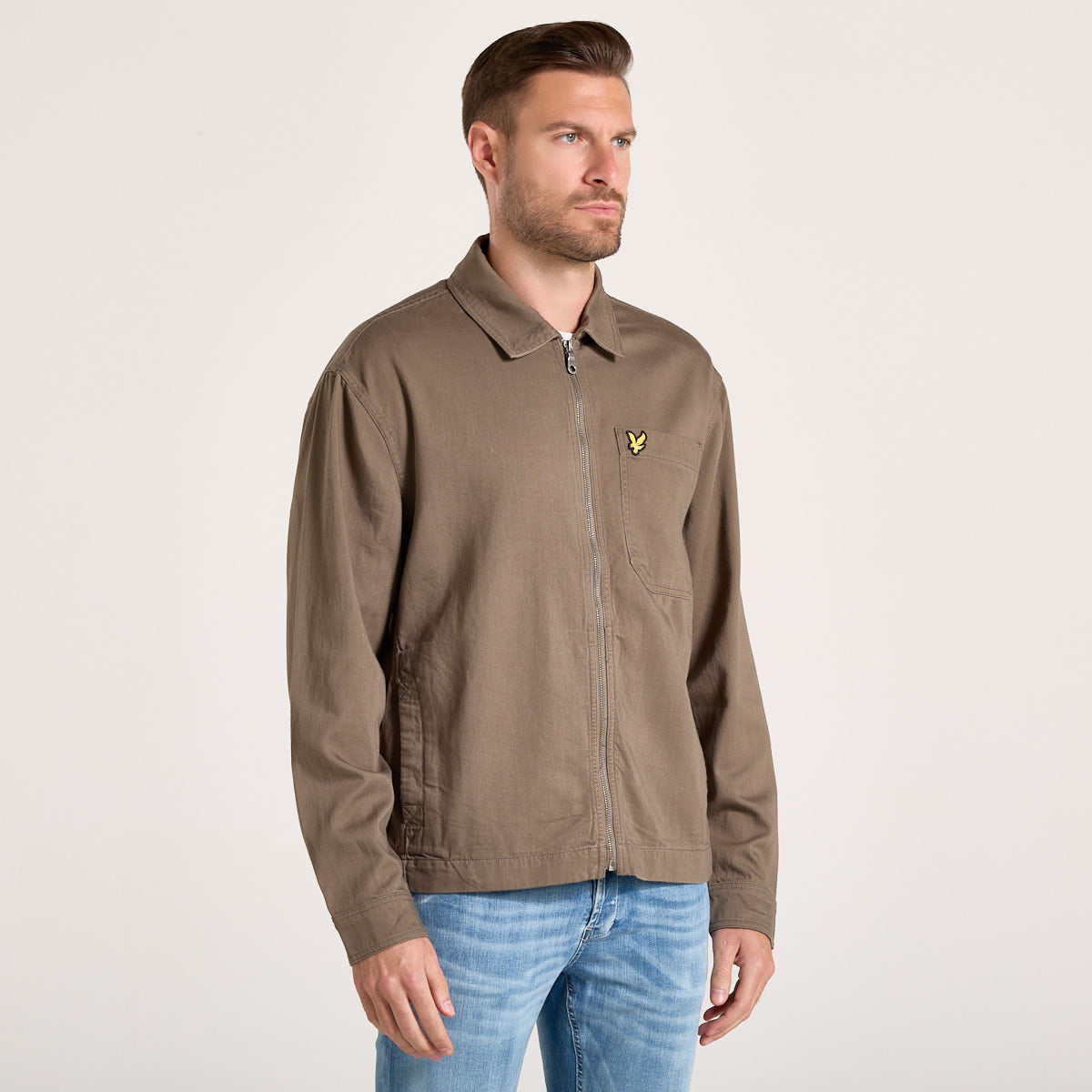 Lyle & Scott field jacket in tessuto con zip verde militare