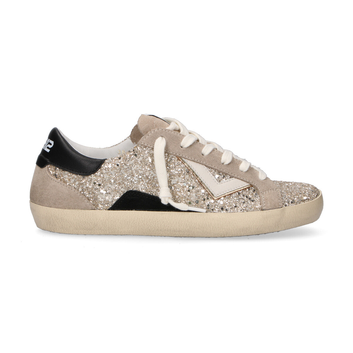 4B12 sneaker Suprime con glitter platino