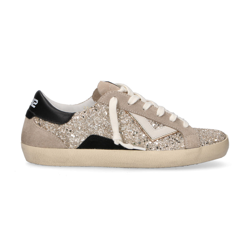 4B12 sneaker Suprime con glitter platino