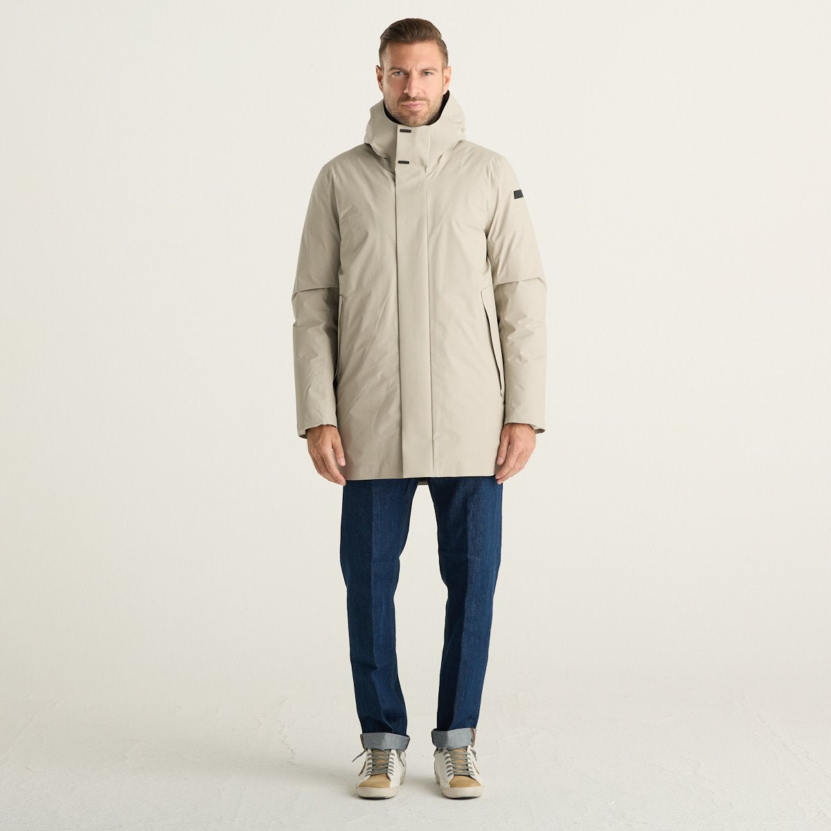 RRD Writer Floating Parka Giacca Uomo Beige con Cappuccio