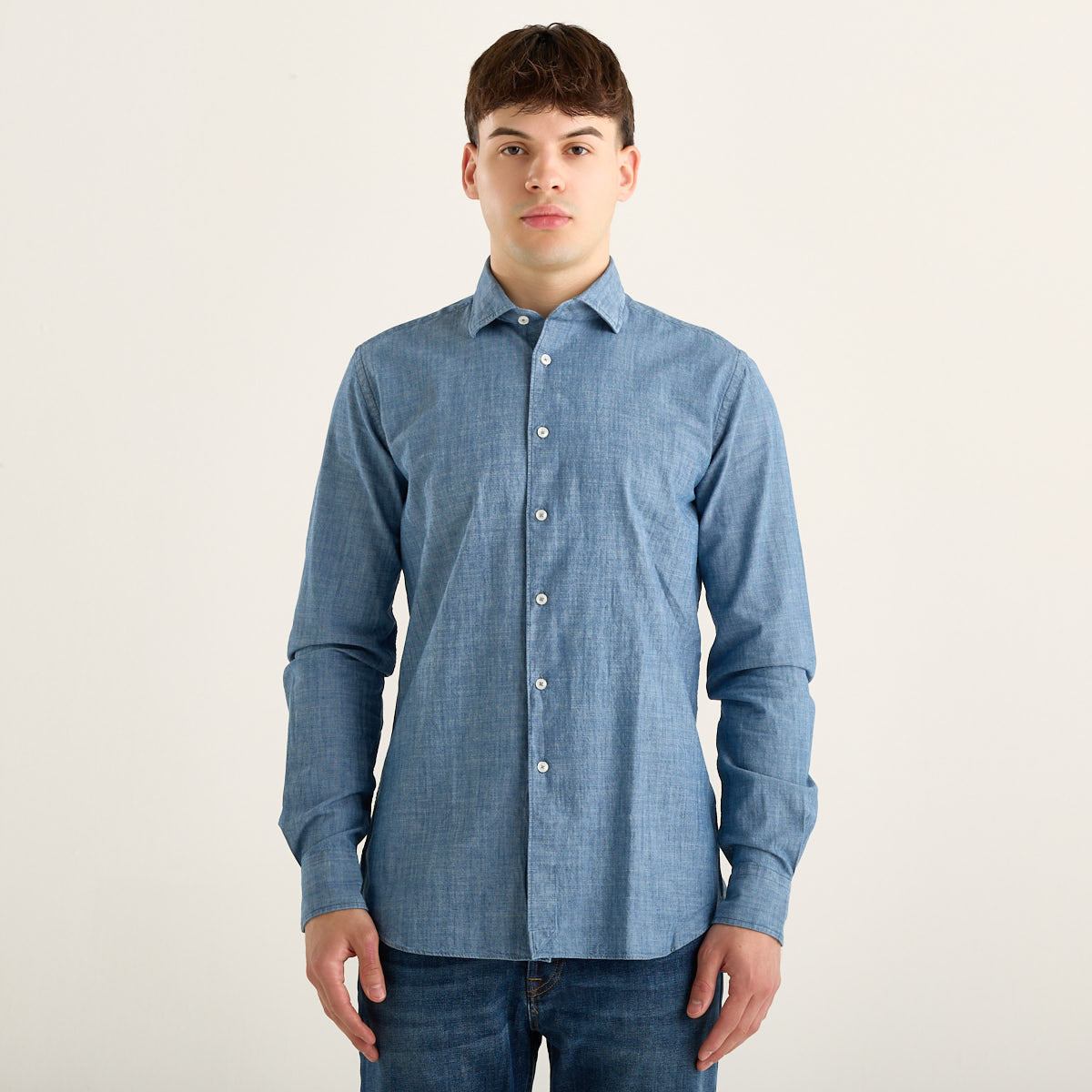 Xacus camicia in denim leggera