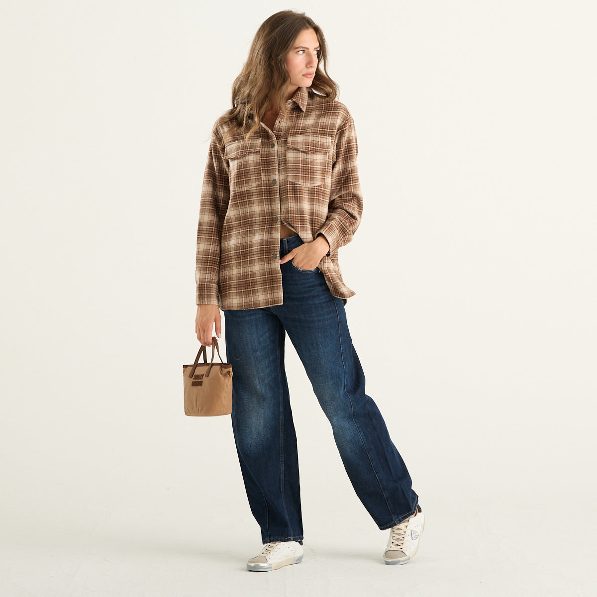 MC2 Saint Barth – Camicia Cambry in flanella tartan marrone
