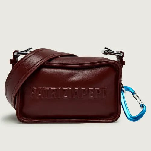 Patrizia Pepe borsa crossbody (IM)PERFECTION mini in pelle bordeaux