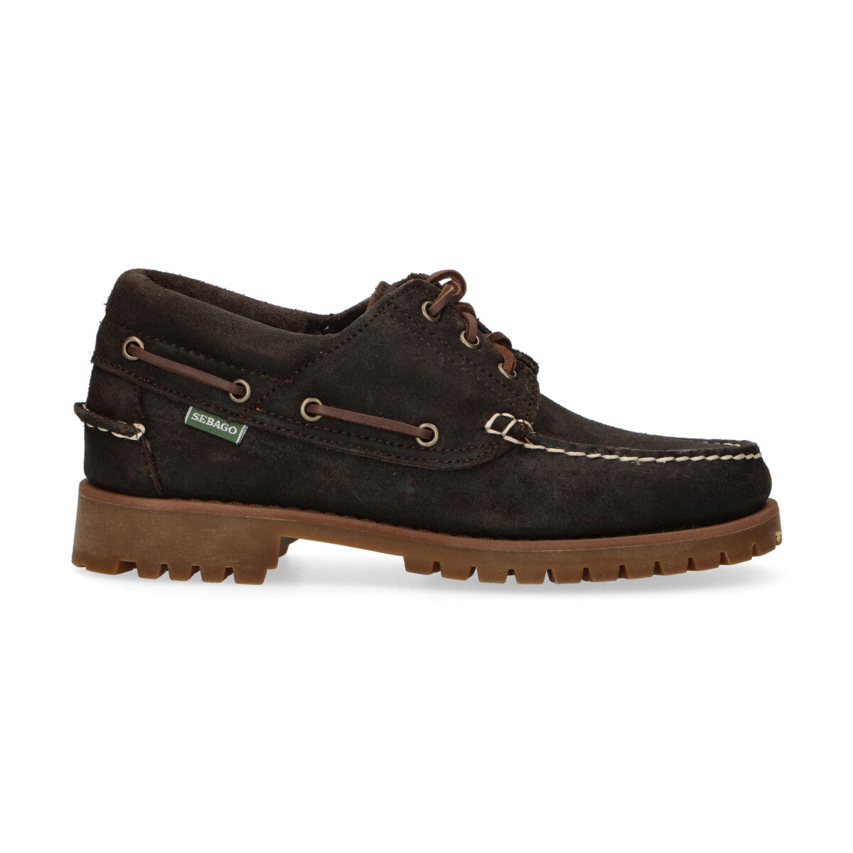 Sebago stringata in camoscio testa di moro