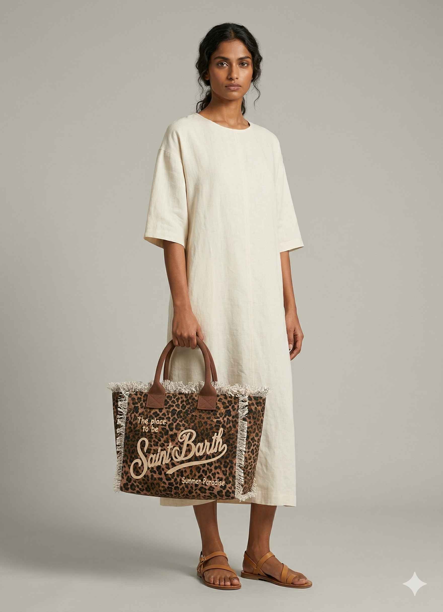 Mc2 Saint Barth borsa vanity sand leopard