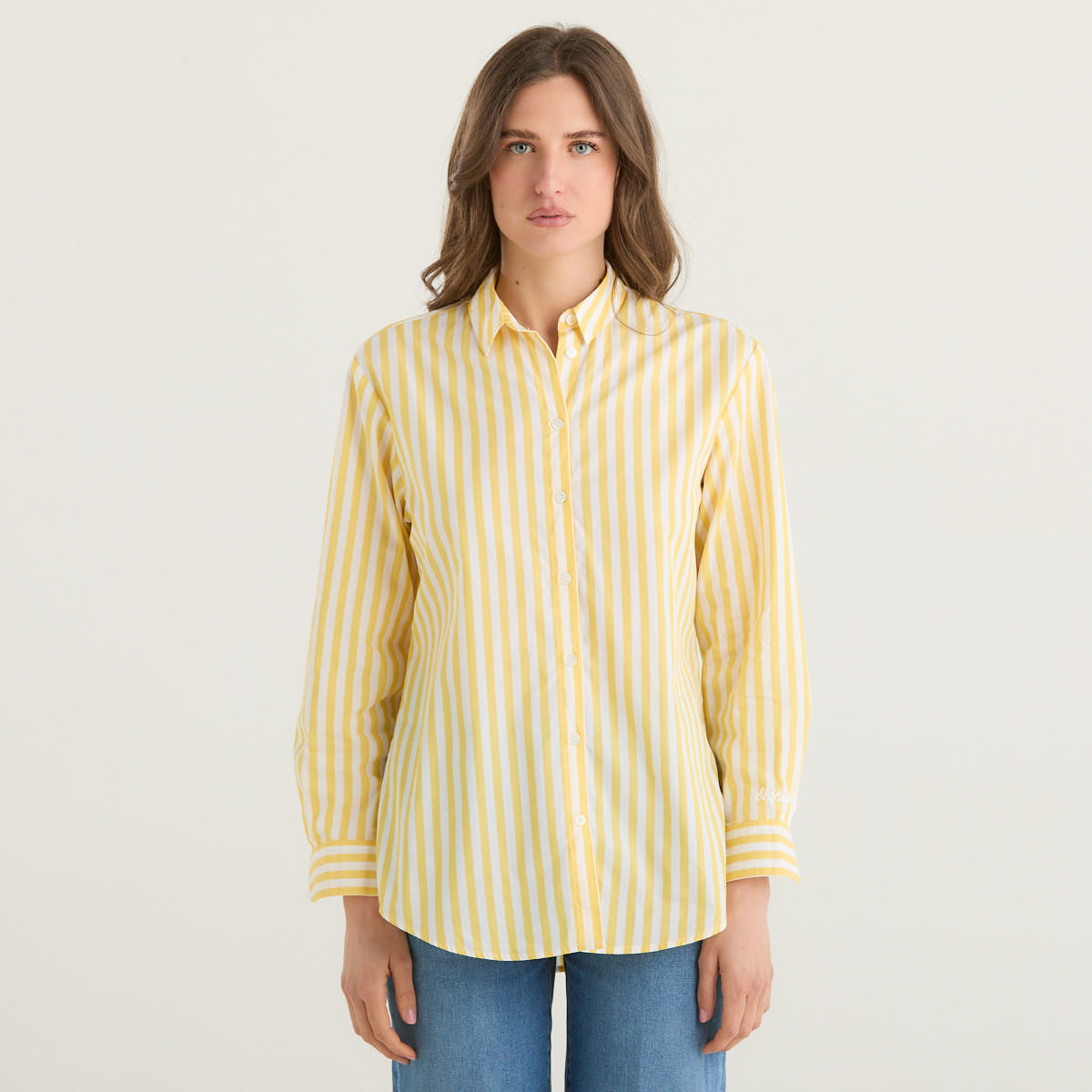 Mc2 Saint Barth camicia a righe gialle