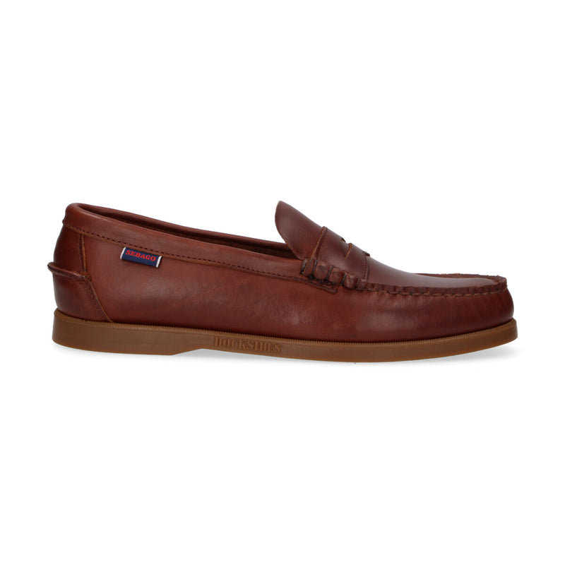Sebago mocassino Dolphin Waxed in pelle marrone