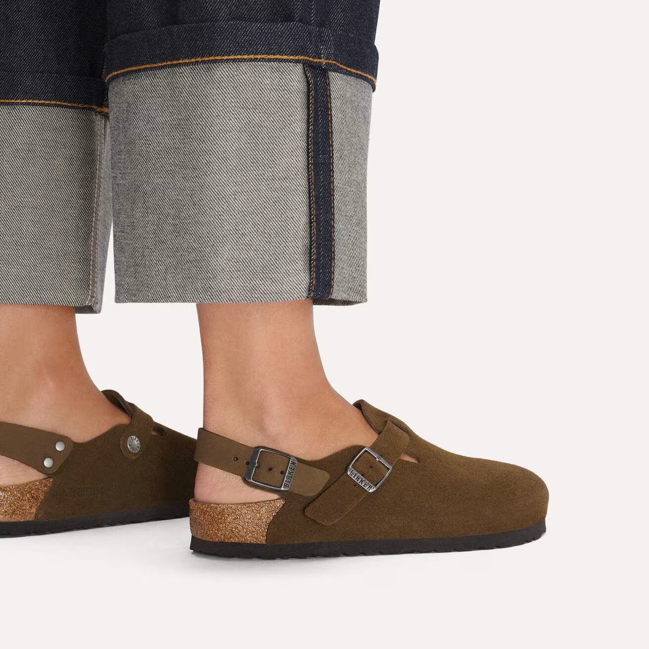 Birkenstock sandalo Tokio in pelle scamosciata testa di moro