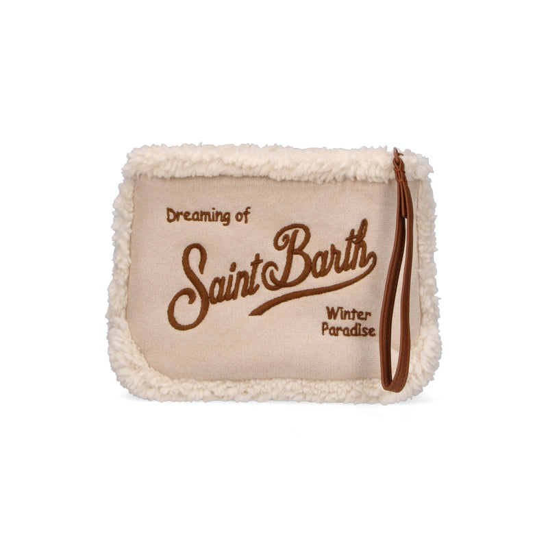 Mc2 Saint Barth pochette Aline Shearling panna