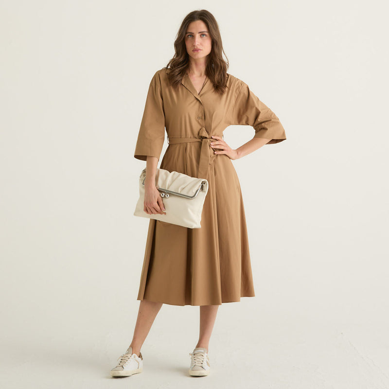 Weekend MaxMara abito chemisier midi cuoio