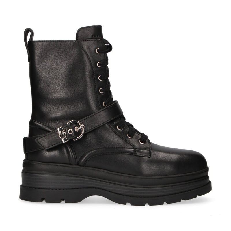 Pinko anfibio con fibbia in pelle nero