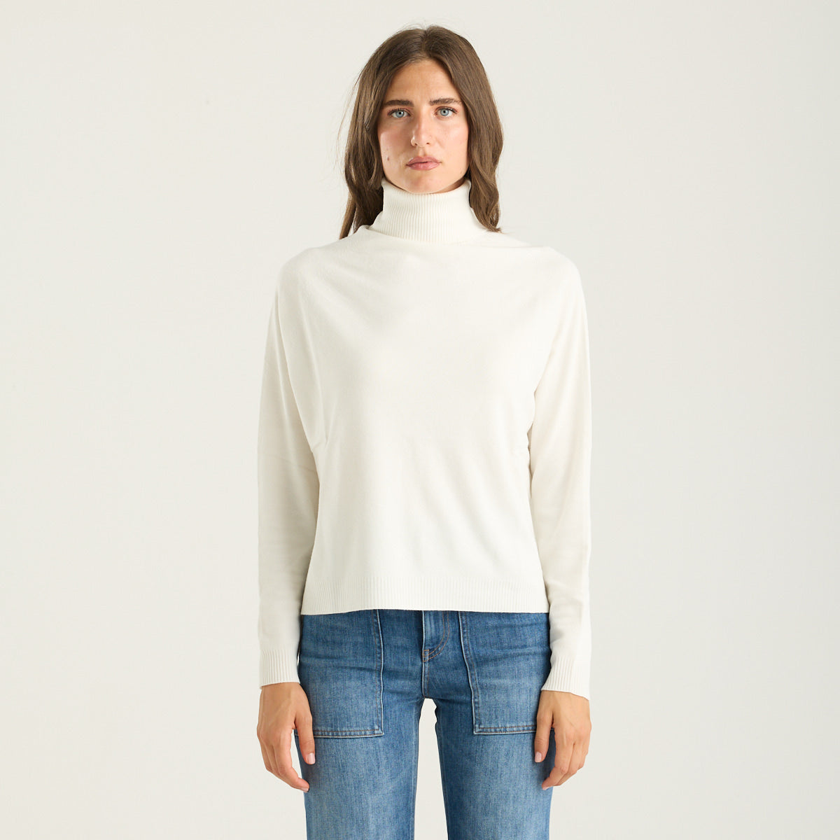 Solotre maglione a collo alto panna