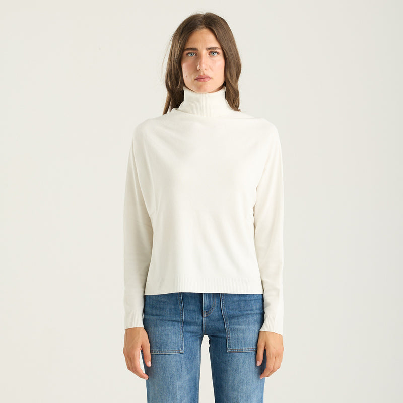 Solotre maglione a collo alto panna