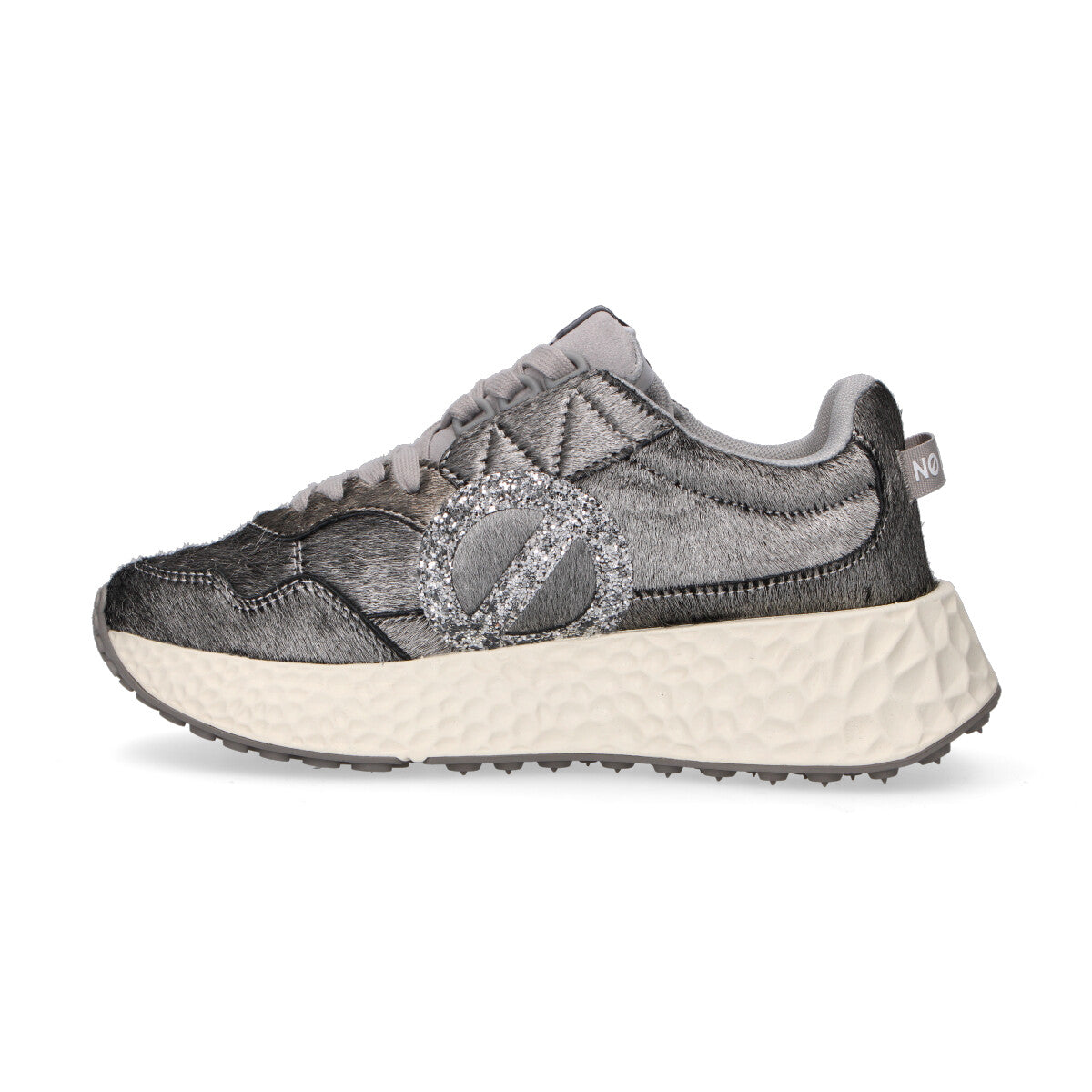 No Name sneaker Carter Jogger in cavallino argento