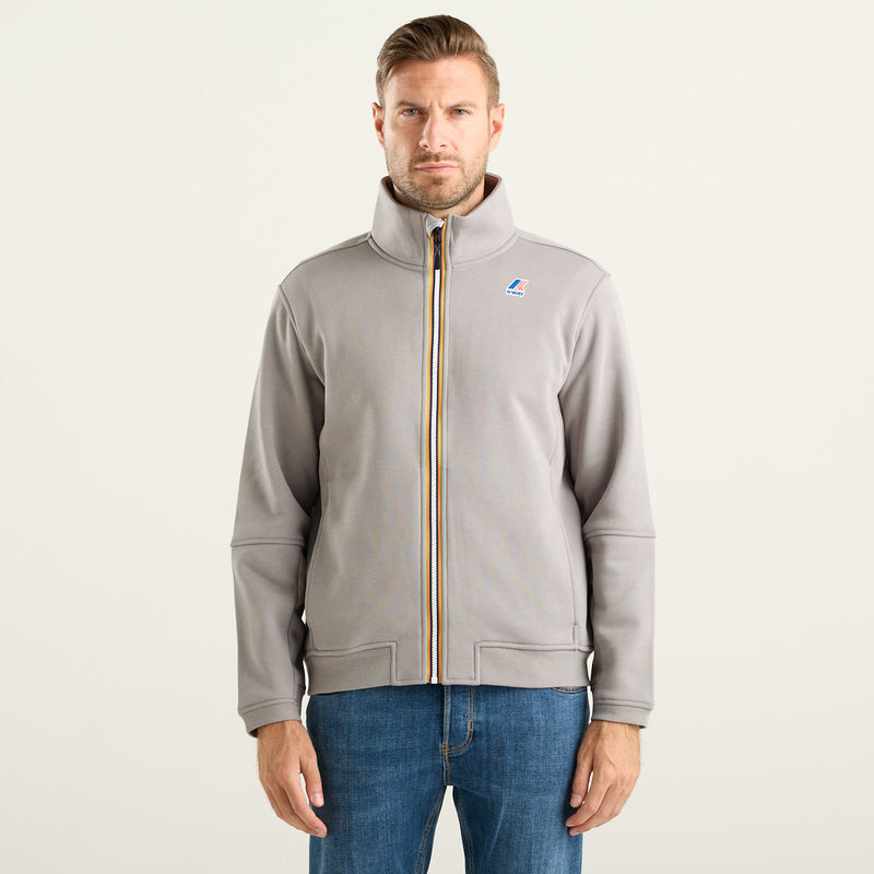 K-Way Pepin Brushed Felpa Uomo Full Zip Grigio Tortora