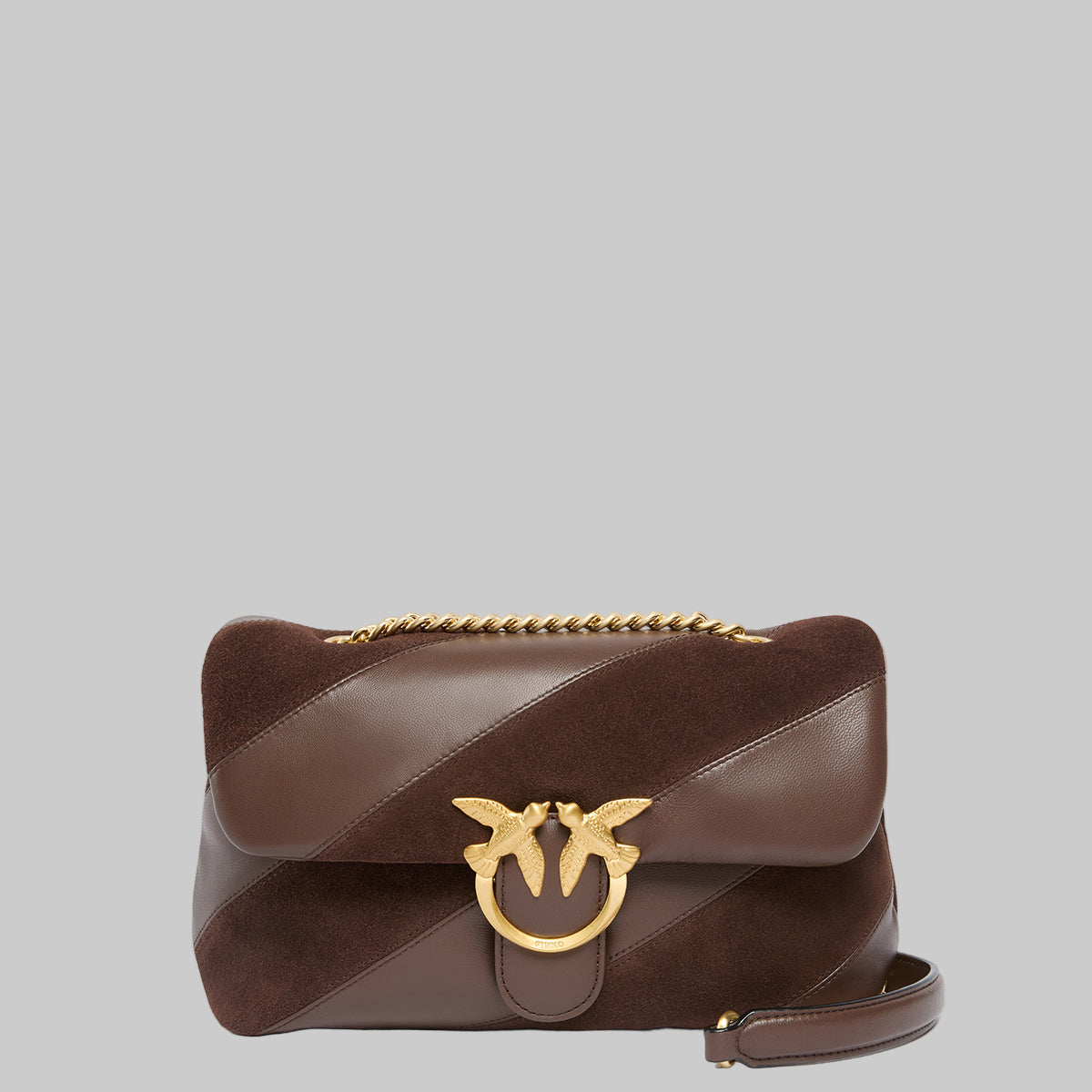 Pinko Mini Love Bag Puff suede trapuntata