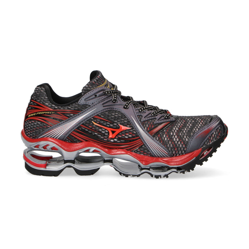 Mizuno sneaker Wave Prophecy 1 in nylo grigio e rosso