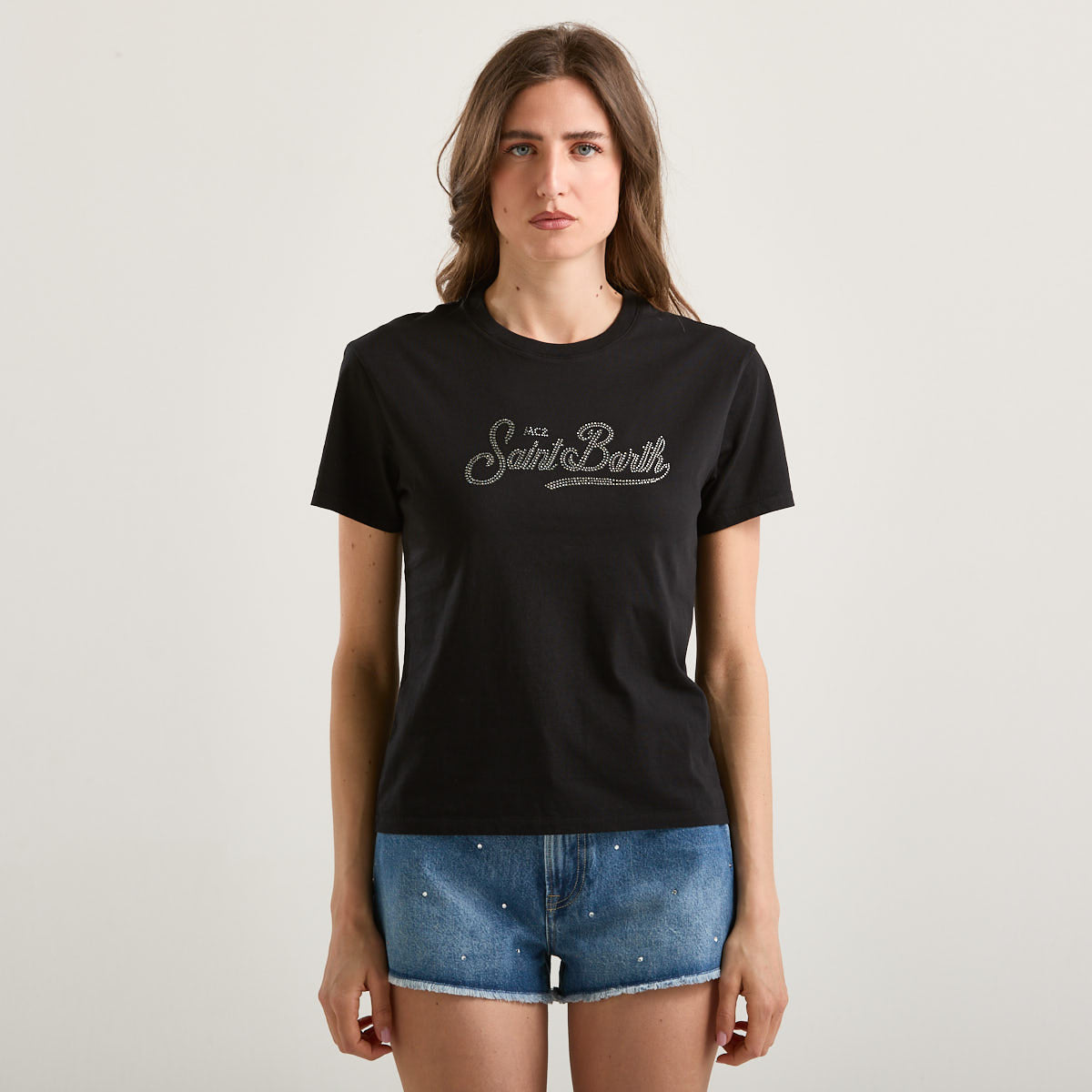 Mc2 Saint Barth t-shirt emilie strass nera