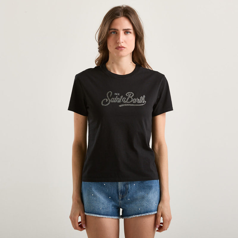 Mc2 Saint Barth t-shirt emilie strass nera