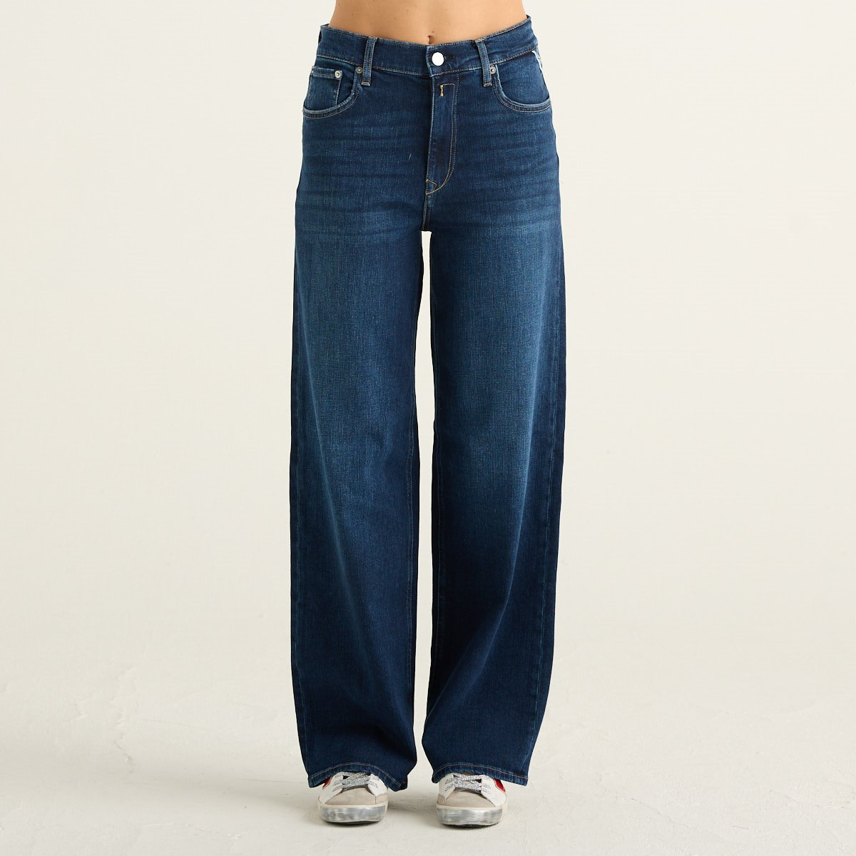 Replay Jeans Donna Cary Wide Leg Blu
