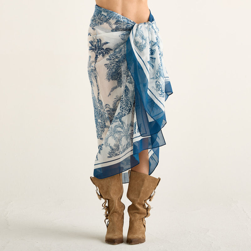 Mc2 Saint Barth copri costume thaiti silk voile foulard jungle oceania