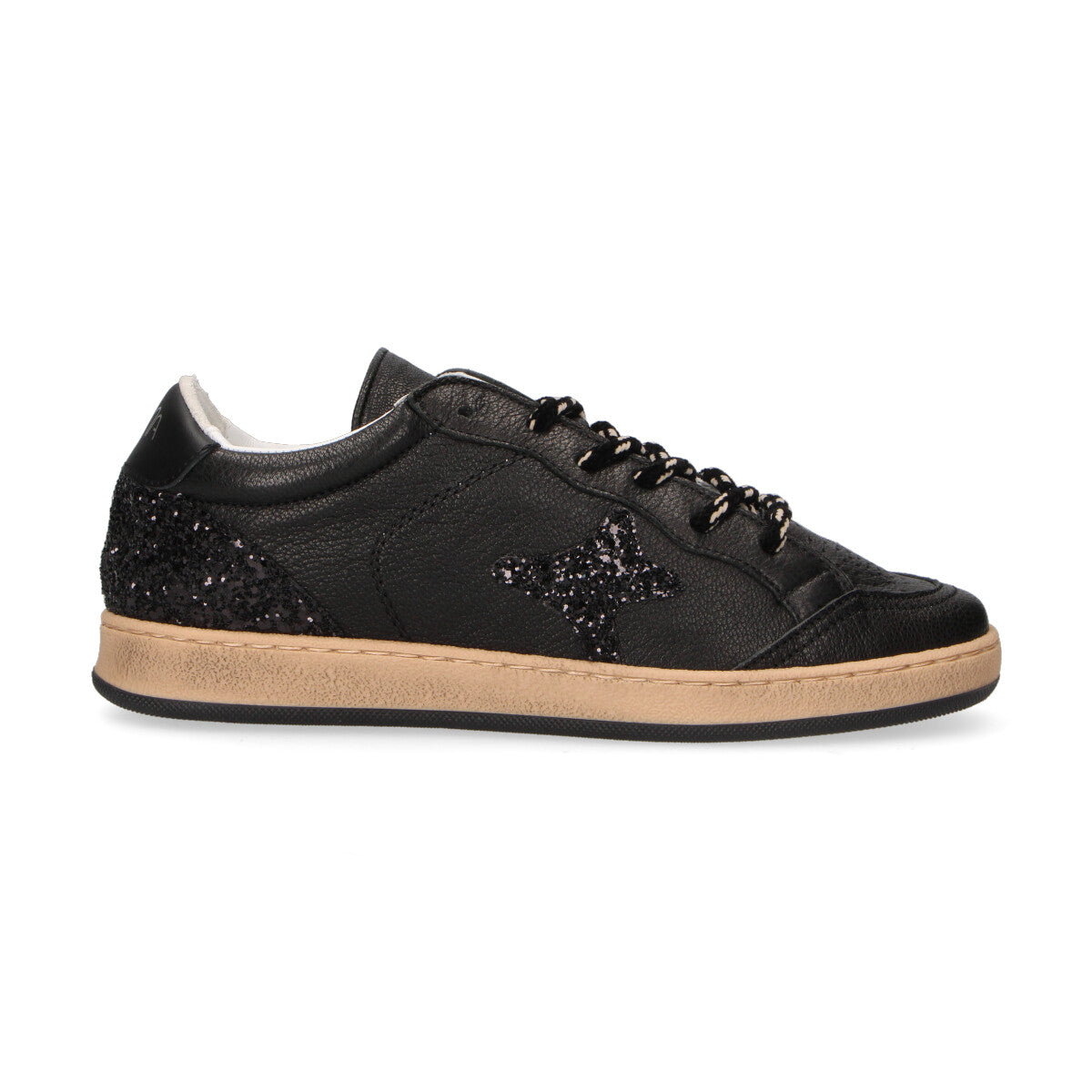 Ama Brand sneaker Sun in pelle nera e strass