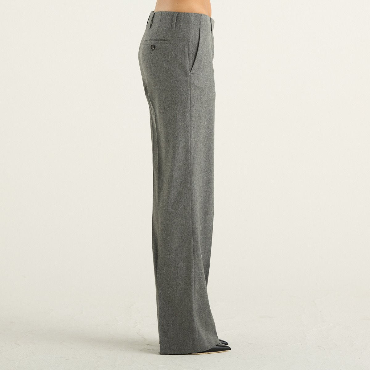 Cruna pantaloni donna Jacqueline in lana tecnica stretch grigio medio