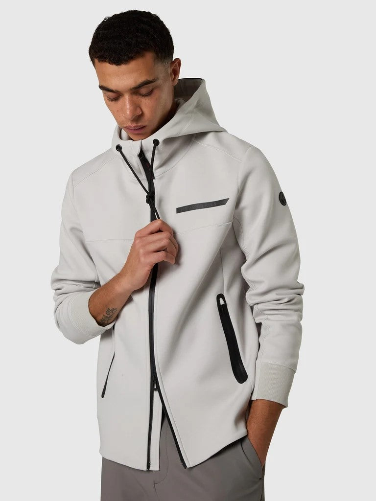 North Sails felpa con cappuccio e zip integrale in scuba vapor grey