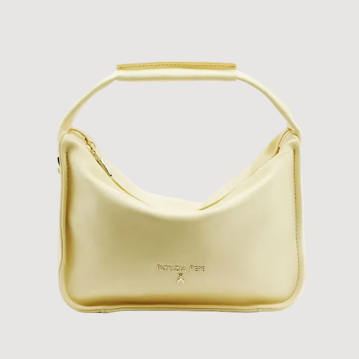 Patrizia Pepe borsa a spalla Contemporary Hobo piccola in pelle panna