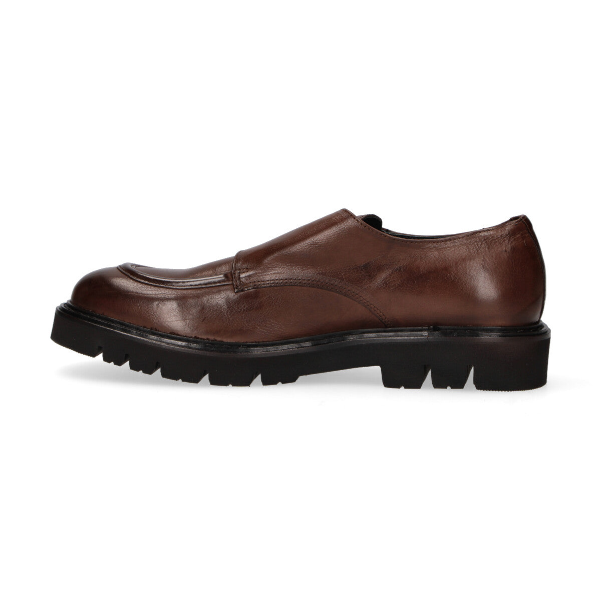 Ducanero mocassino con fibbie in pelle marrone