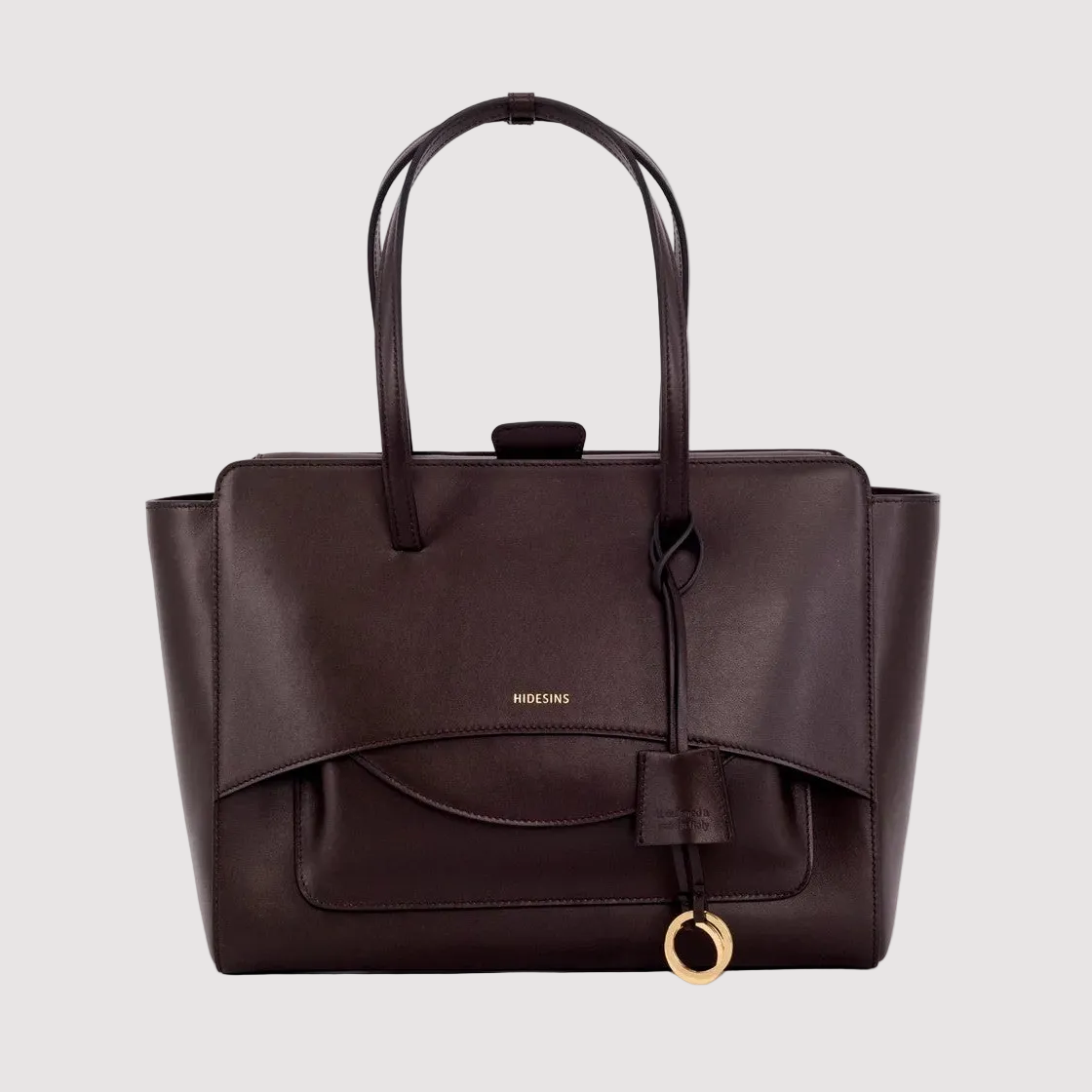 Hidesins borsa a mano Flap L in pelle testa di moro