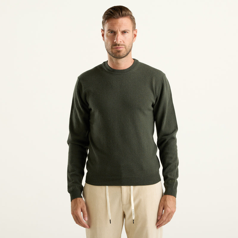 Woolrich maglione girocollo in lana verde militare
