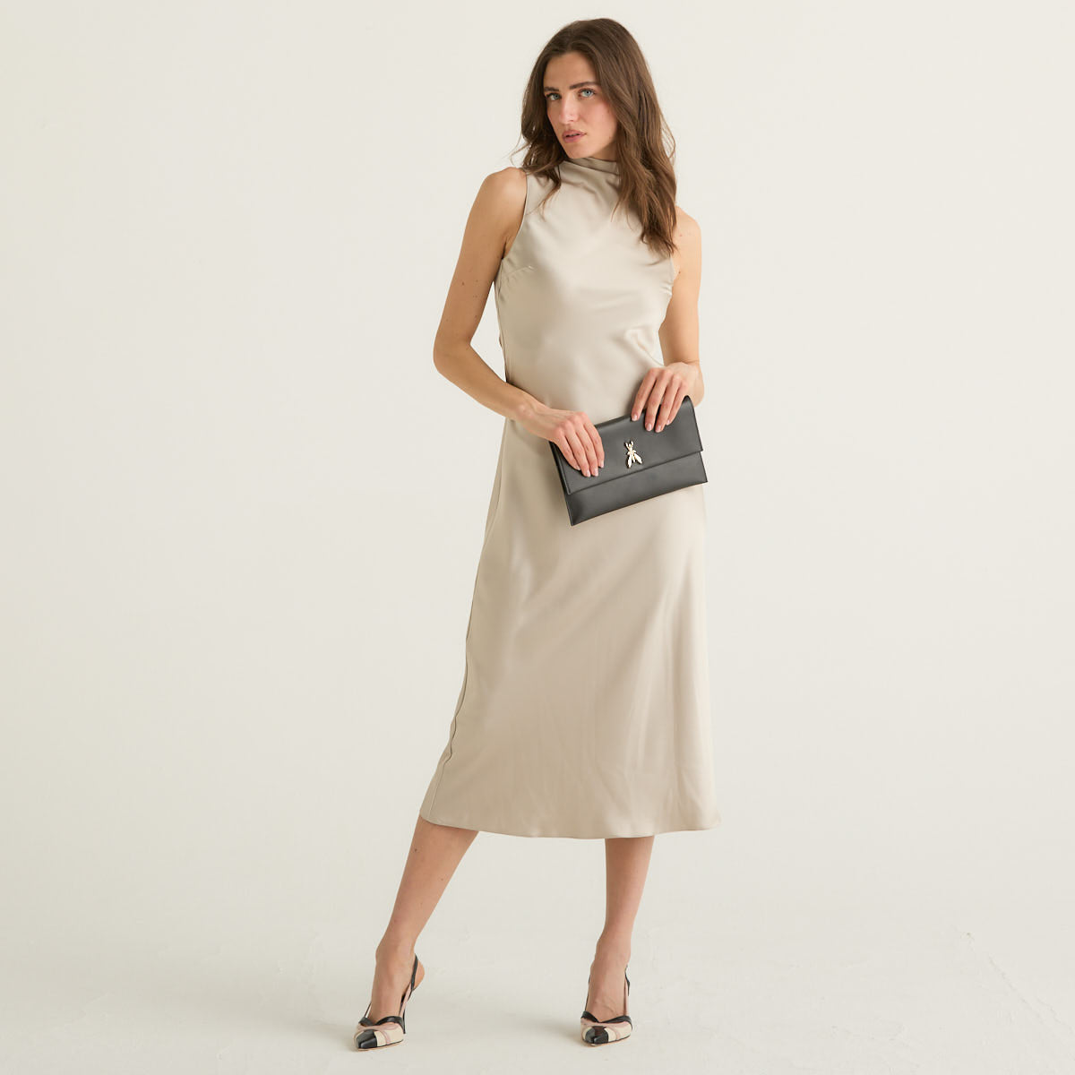 Patrizia Pepe abito midi in raso avorio