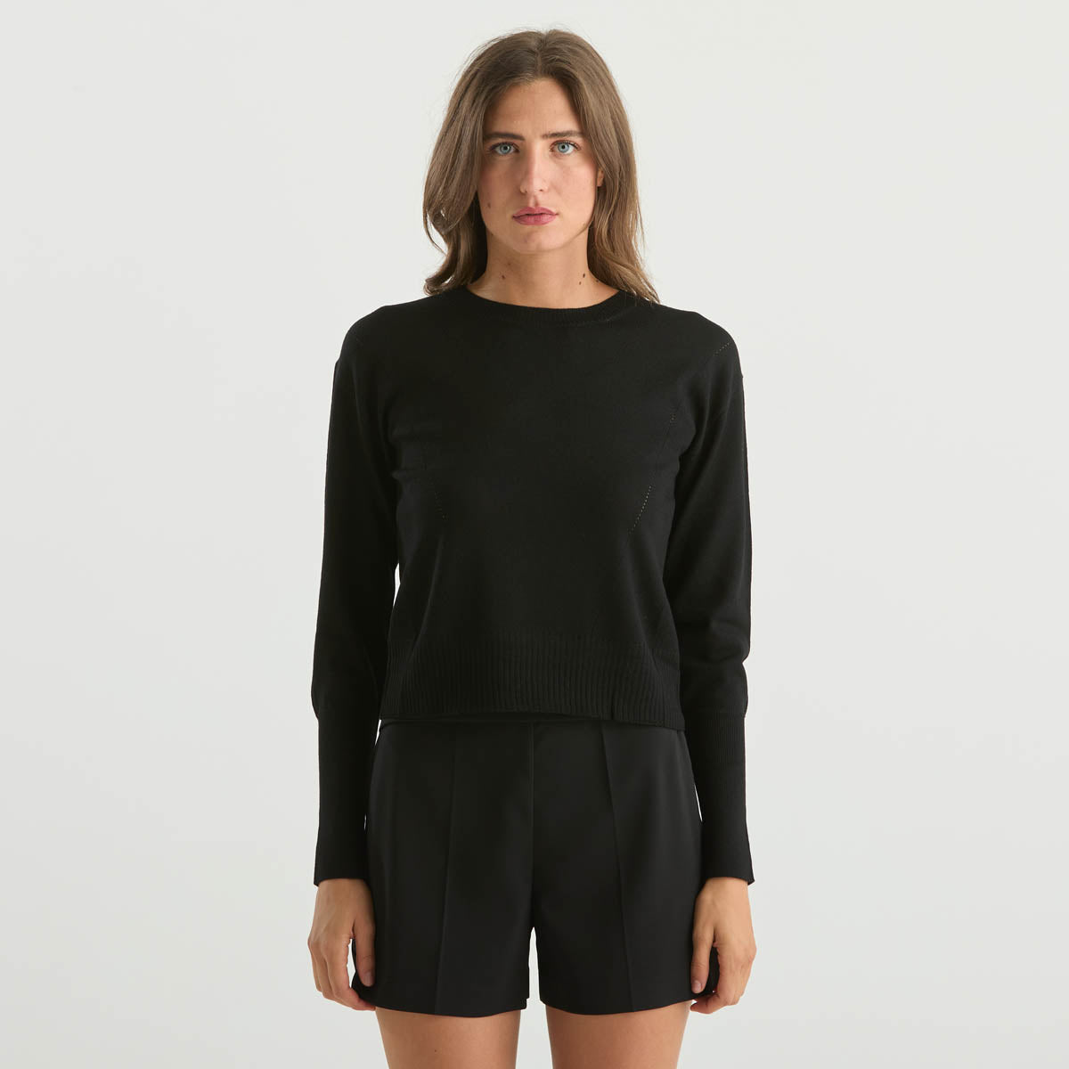 Patrizia Pepe maglioncino gircollo in tessuto nero