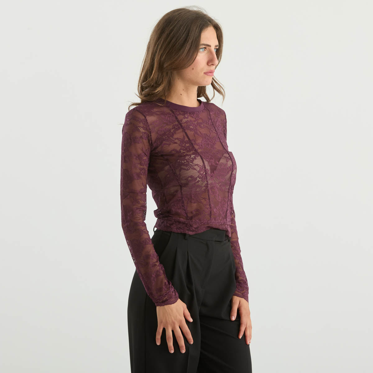Patrizia Pepe maglia in pizzo bordeaux