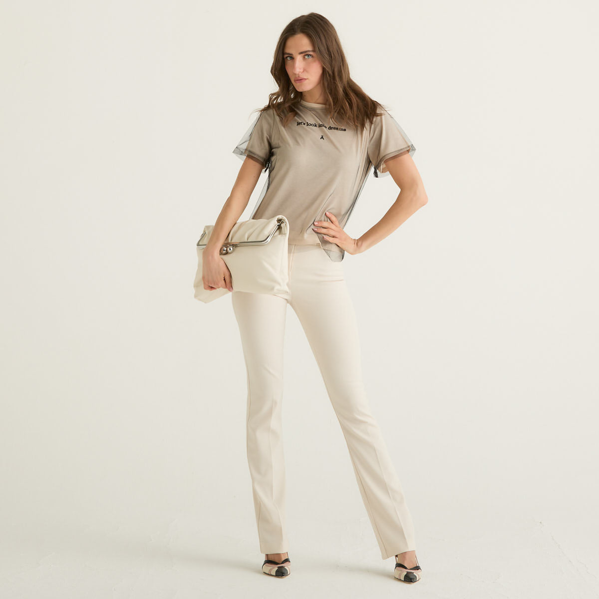 Patrizia Pepe pantaloni slim avorio