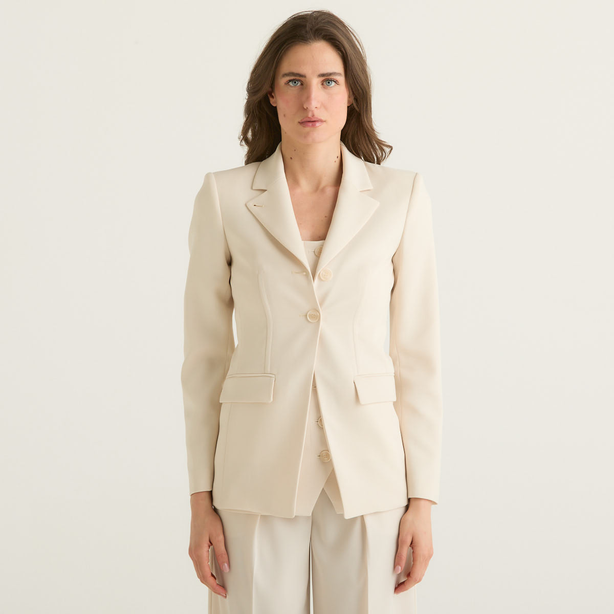 Patrizia Pepe blazer slim sartoriale avorio