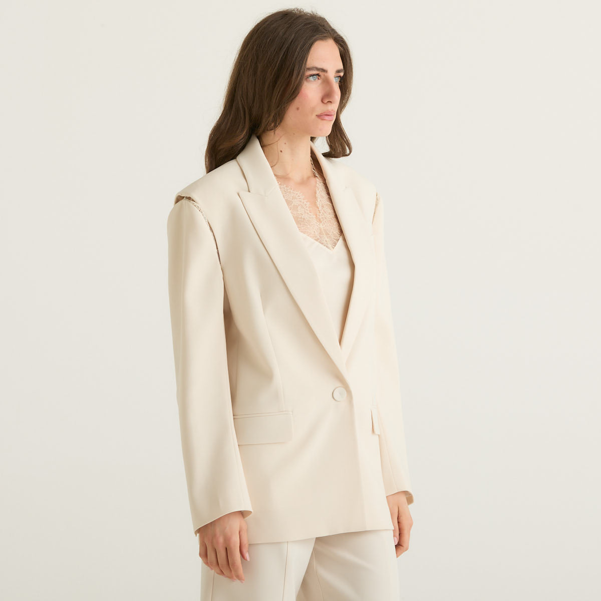 Patrizia Pepe blazer over avorio cut-out