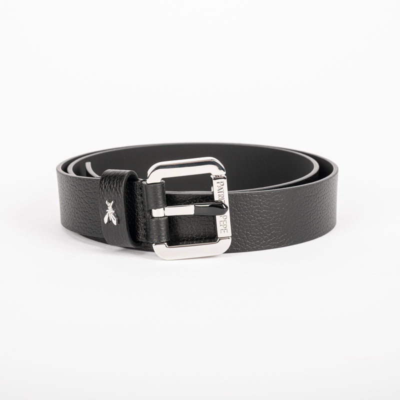 Patrizia Pepe Cintura Silver Nera In Pelle