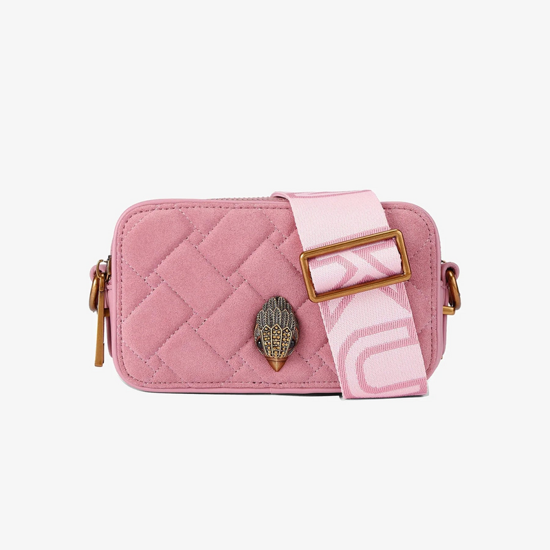 Kurt Geiger borsa a tracolla trapuntata in camoscio rosa