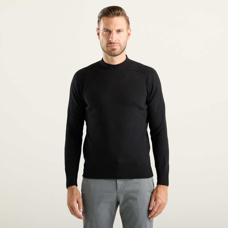 Gran Sasso maglione in lana Super Geelong nero