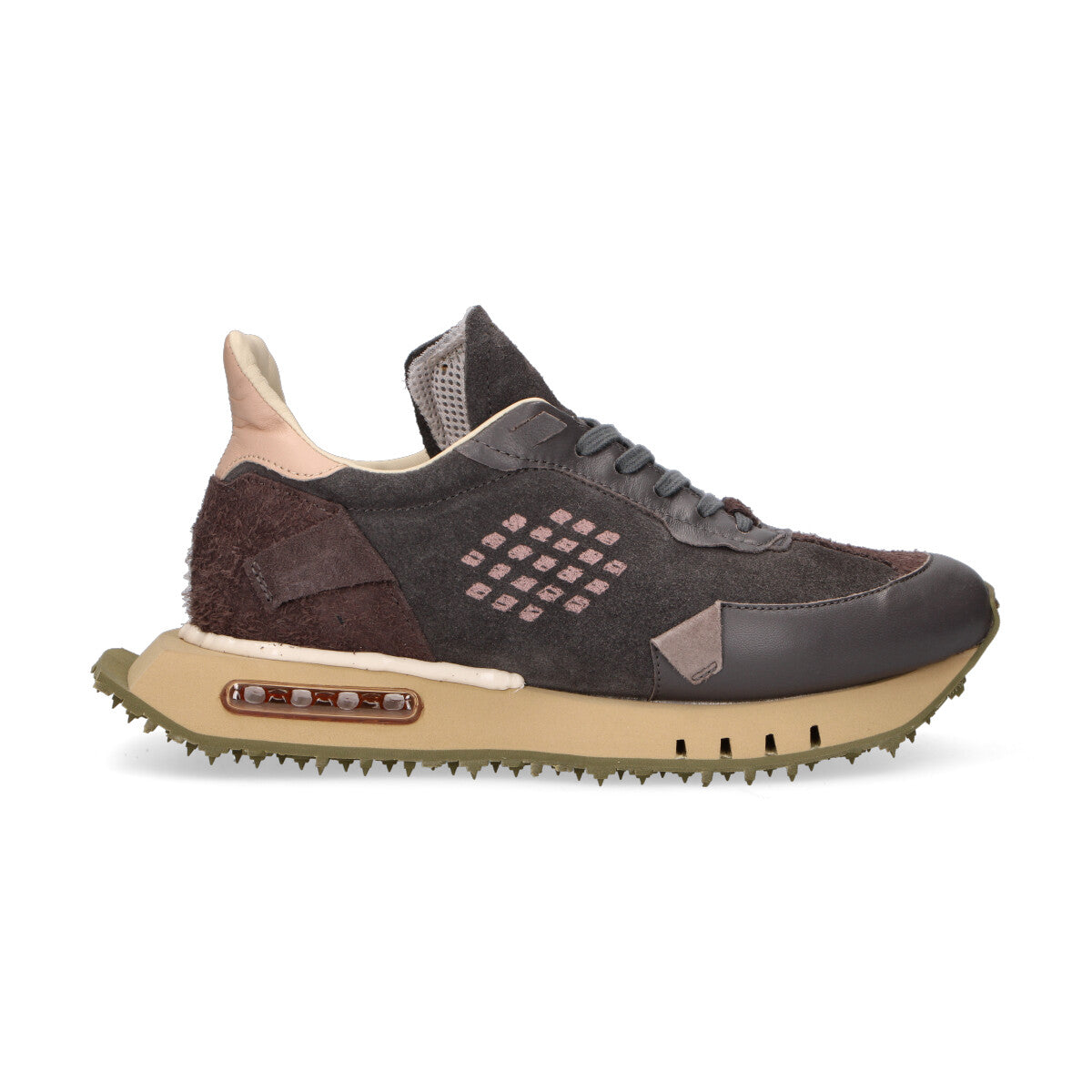 BePositive sneaker Race in camoscio grigia