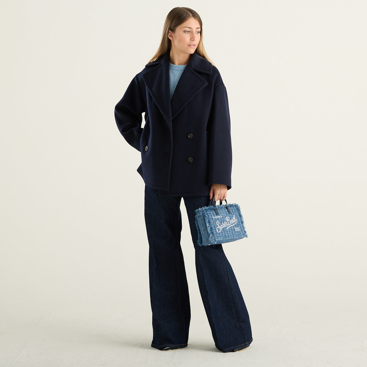 Weekend Max Mara caban donna blu navy in lana Alpe WKDALPE-018