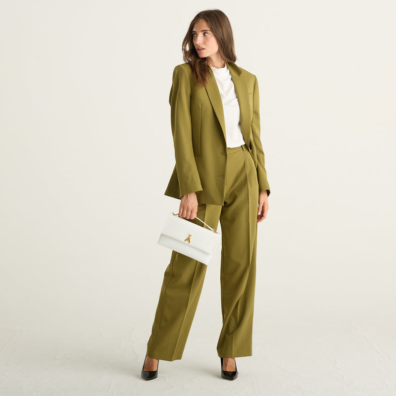 Patrizia Pepe blazer donna oversize verde Lizard Green in gabardina